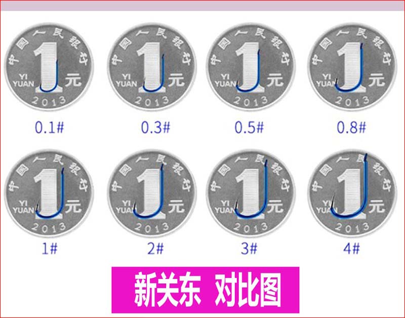 鬼牙伊势尼鱼钩散装钓鱼钩鲫鲤勾进口有倒刺蓝色彩色高碳散装钓钩-图3