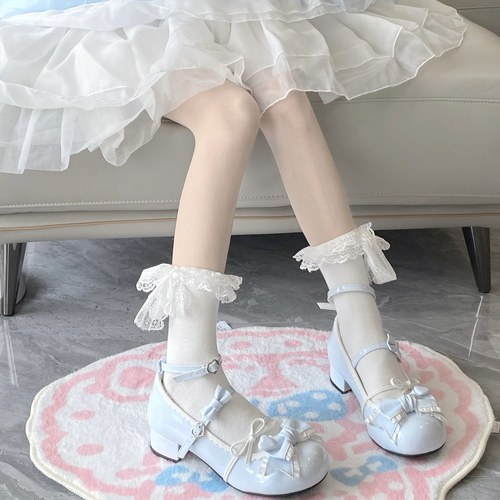 奶芙派对 原创正品lolita低跟平底圆头可爱甜美少女洛丽塔lo鞋 - 图1