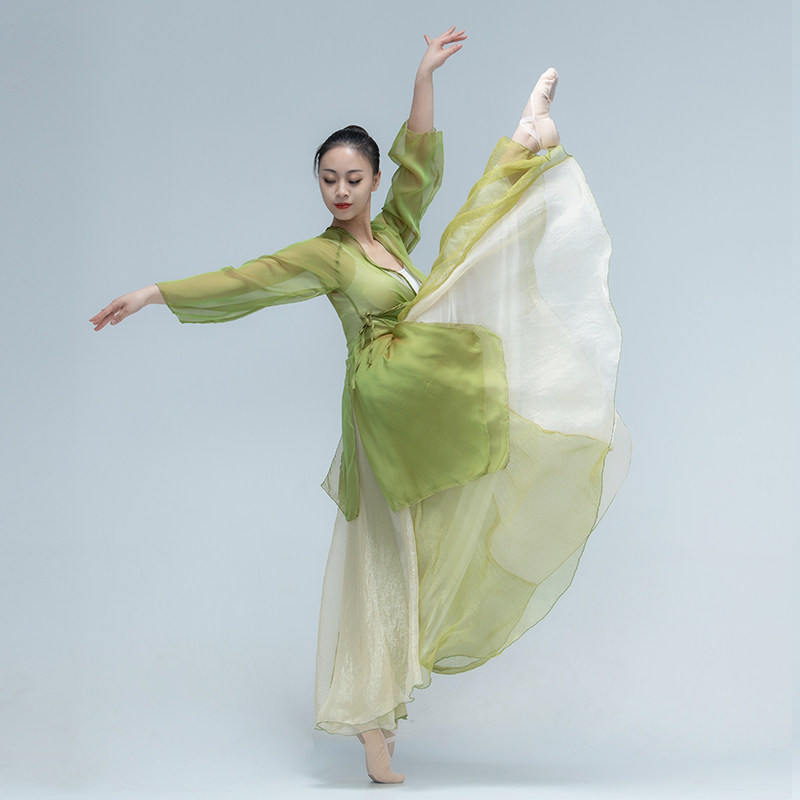 练功服女身韵纱衣舞蹈服装飘逸纱裙 靓卫士民族服装/舞台装