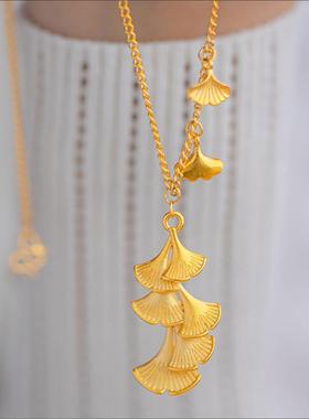 古法黄金色三生有幸银杏叶流苏