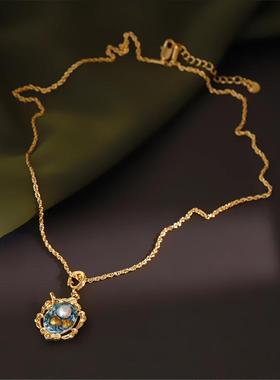 莫奈花园复古新中式天然淡水项链