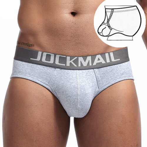 JOCKMAIL男士内裤男棉吊环提型棉三角裤透气持久套环裤衩裤头低腰 - 图0