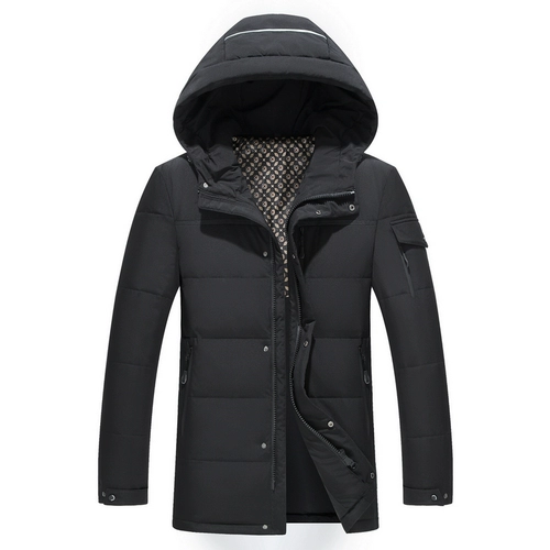 Мужской пуховик, длинная куртка, для среднего возраста, увеличенная толщина, 40 лет, средней длины