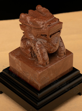 福雅禄天然玉石招财官印中式摆件