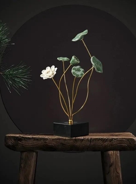 工艺品摆件客厅莲花禅意