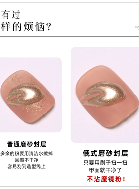 YREL俄式磨砂封层甲油胶2024年新款美甲店专用隔粉封层不粘粉