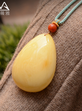 文玩吊坠凯萨薇雅蜜蜡琥珀高货