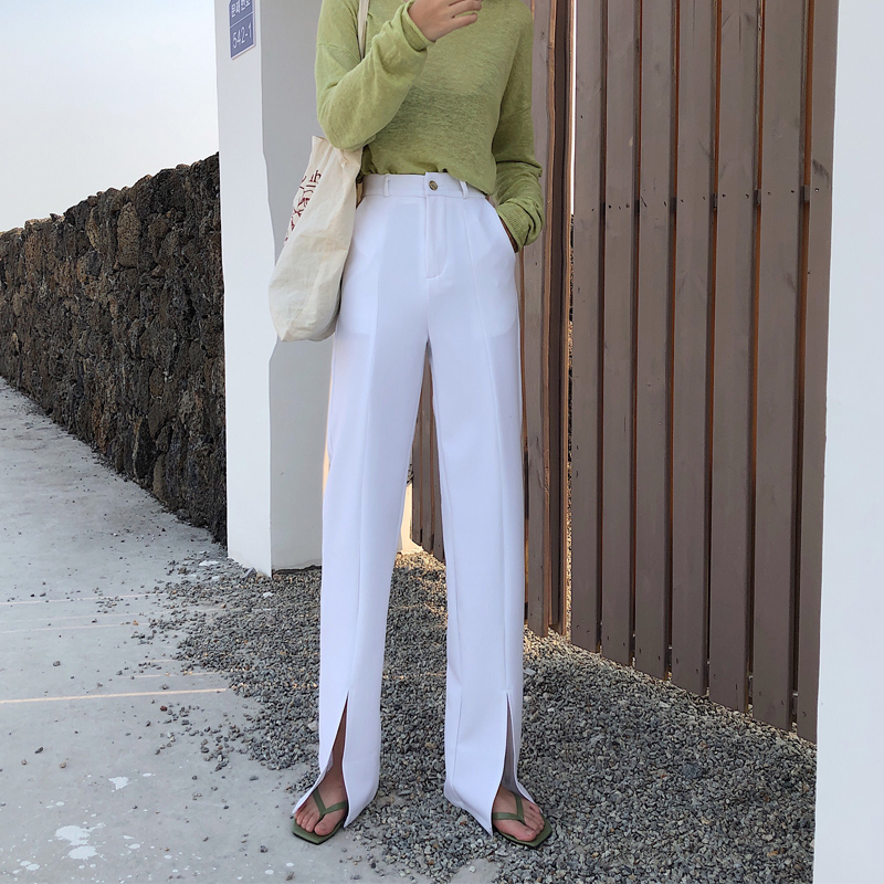 开叉春夏新款显瘦百搭高腰裤子 寻笙记服饰休闲裤