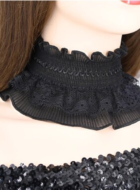 套头围脖女薄款脖套领圈护颈带脖颈链蕾丝假领子遮疤颈带女士项圈