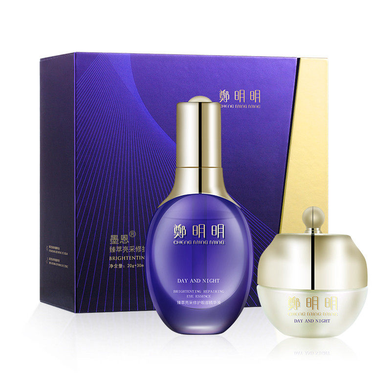 郑明明去眼部+加精华液官方眼霜 墨恩化妆品眼霜
