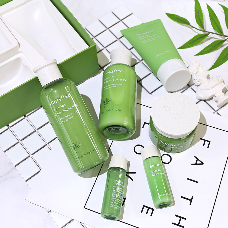 innisfree悦诗风吟套装平衡绿茶 墨恩化妆品美甲工具