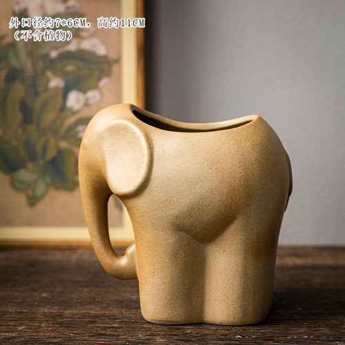 粗陶仿小号石头多肉花盆植物复古简约盆栽拇指盆透气特价清仓桌面 - 图0