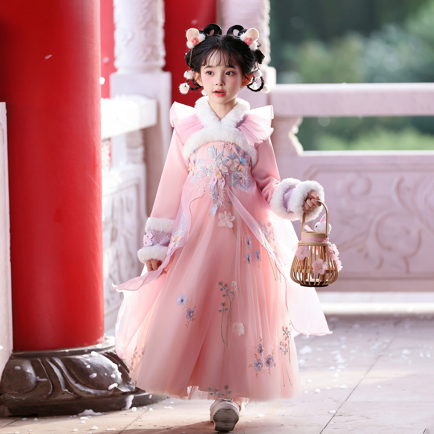 汉服女童秋冬裙子2025新款儿童古风加绒冬装连衣裙冬季中国风古装,淘宝优惠券,粉丝福利购,淘宝优惠卷