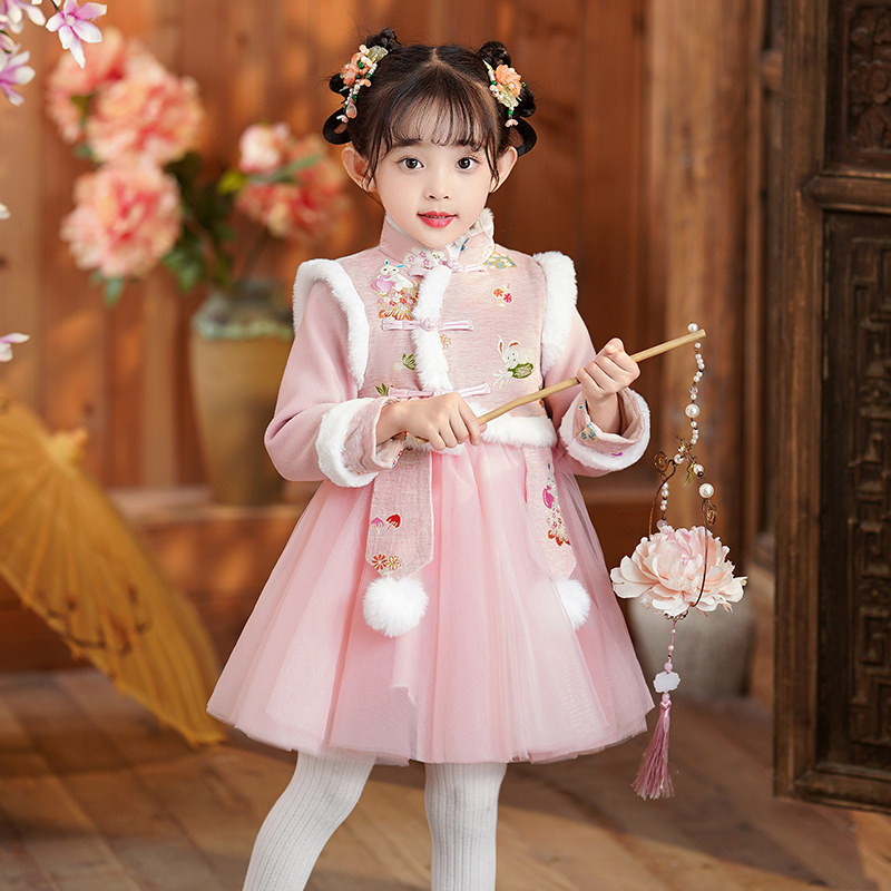 女童新年衣服冬季连衣裙拜年服冬款儿童过年公主裙子2025新款冬装,淘宝优惠券,粉丝福利购,淘宝优惠卷