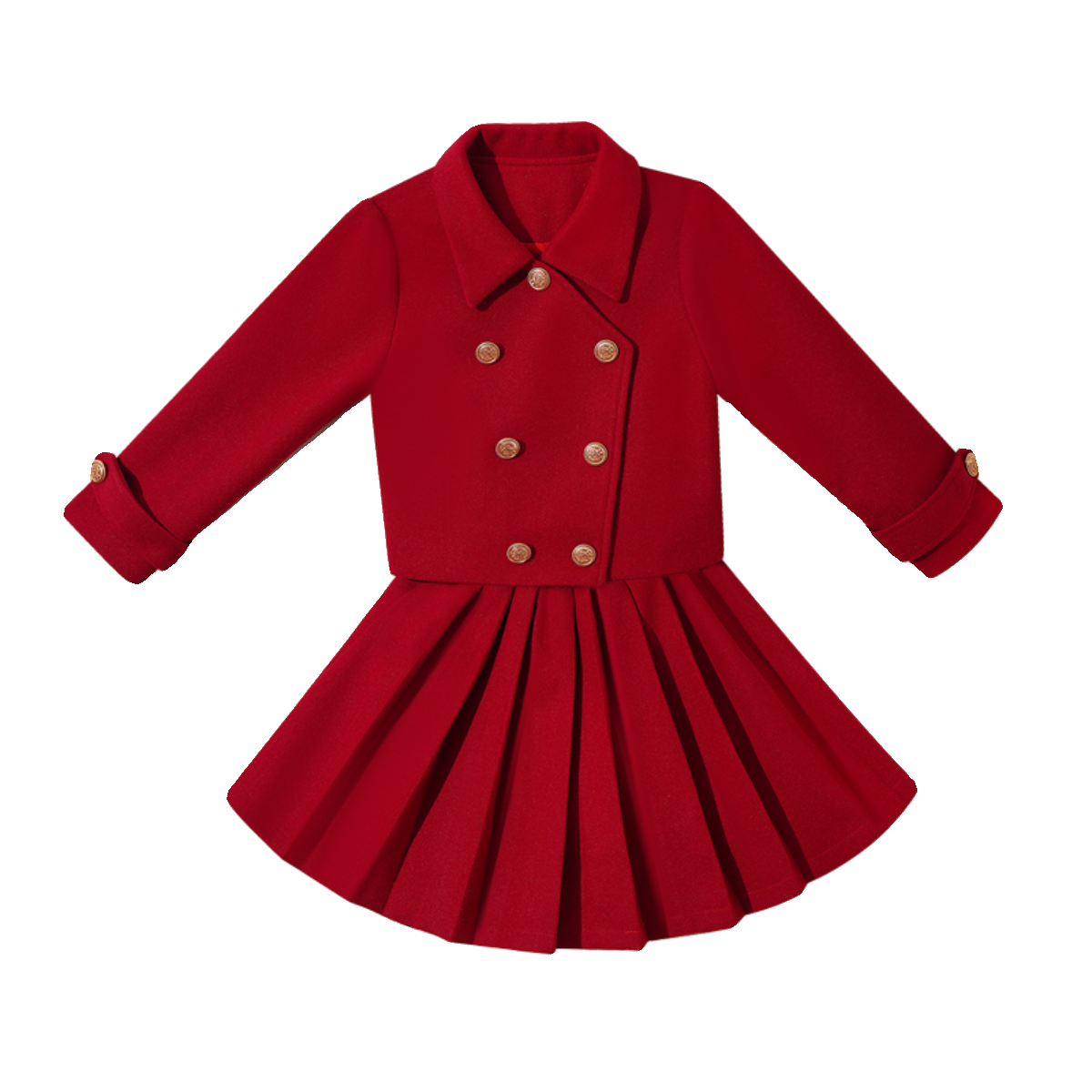 女童连衣裙2024新款时髦洋气冬装套装儿童公主裙冬季女孩秋冬外套