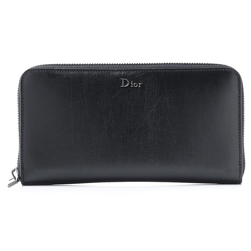 dior /迪奥黑色纹理小牛皮长款钱包 美欧汇奢海外男士包袋