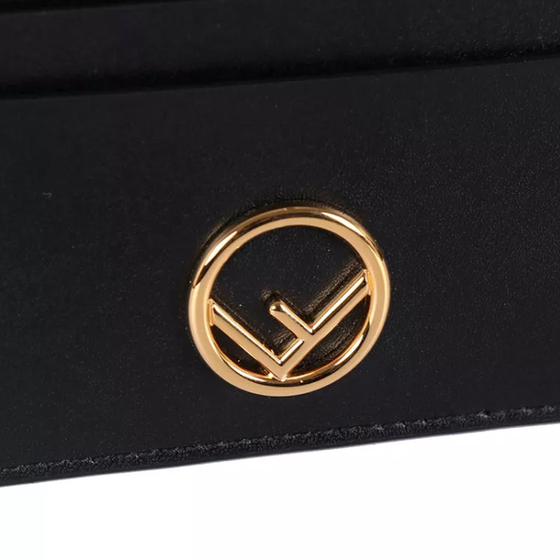 fendi男士黑色牛皮名片夹卡片夹 美欧汇奢海外卡包