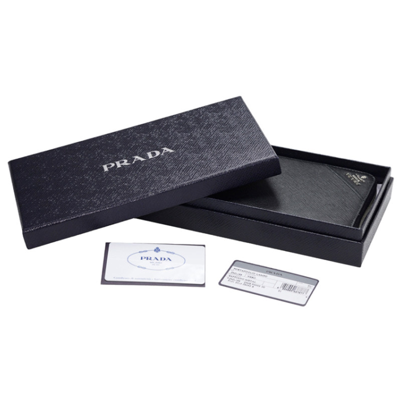 prada /普拉达男士黑色牛皮钱夹 美欧汇奢海外钱包