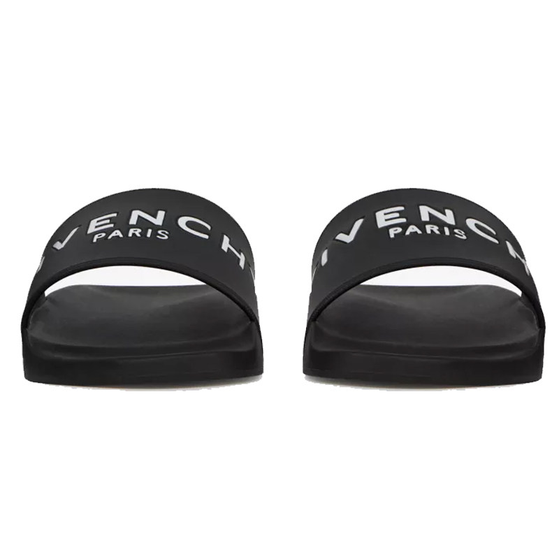givenchy男女同款黑色logo印花拖鞋 美欧汇奢海外一字拖