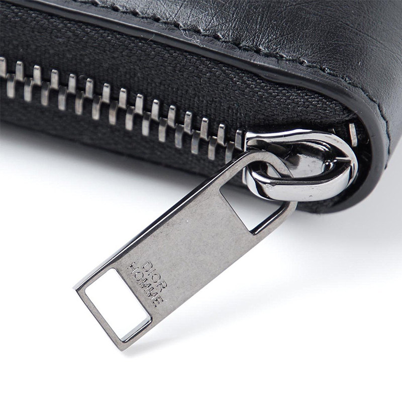 dior /迪奥黑色纹理小牛皮长款钱包 美欧汇奢海外男士包袋