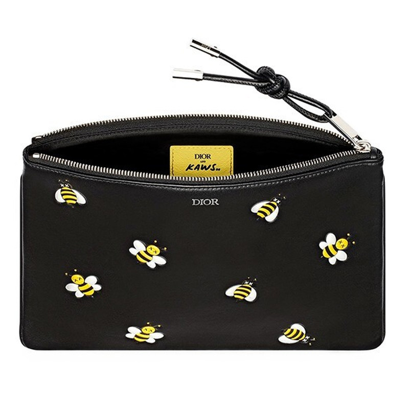 dior /迪奥新款黑色牛皮黄色手拿包 美欧汇奢海外男士包袋