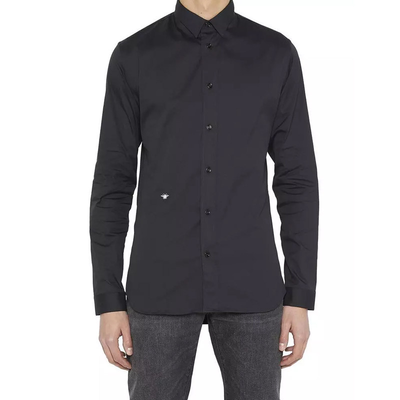 dior /迪奥男装黑色棉质蜜蜂衬衫 美欧汇奢海外衬衫