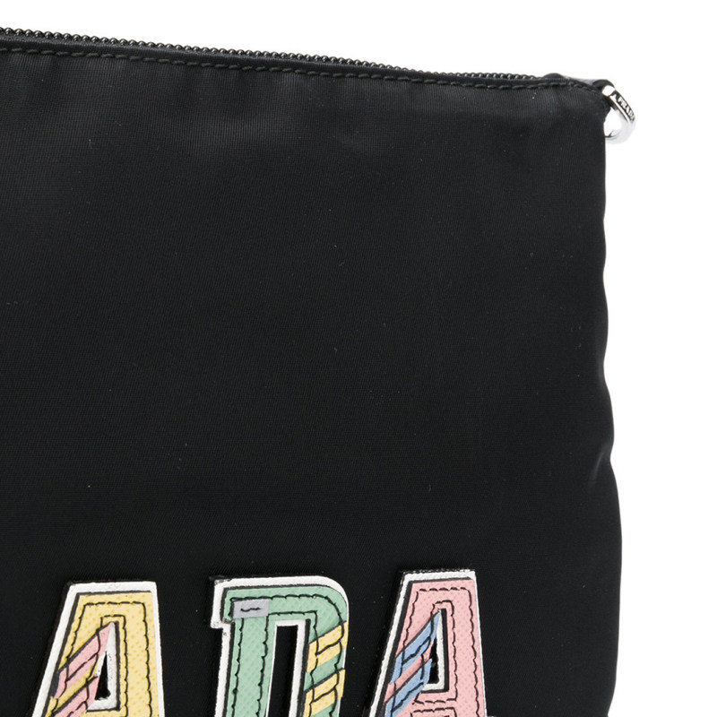 prada尼龙织物皮革字母手拿包 美欧汇奢海外女士包袋