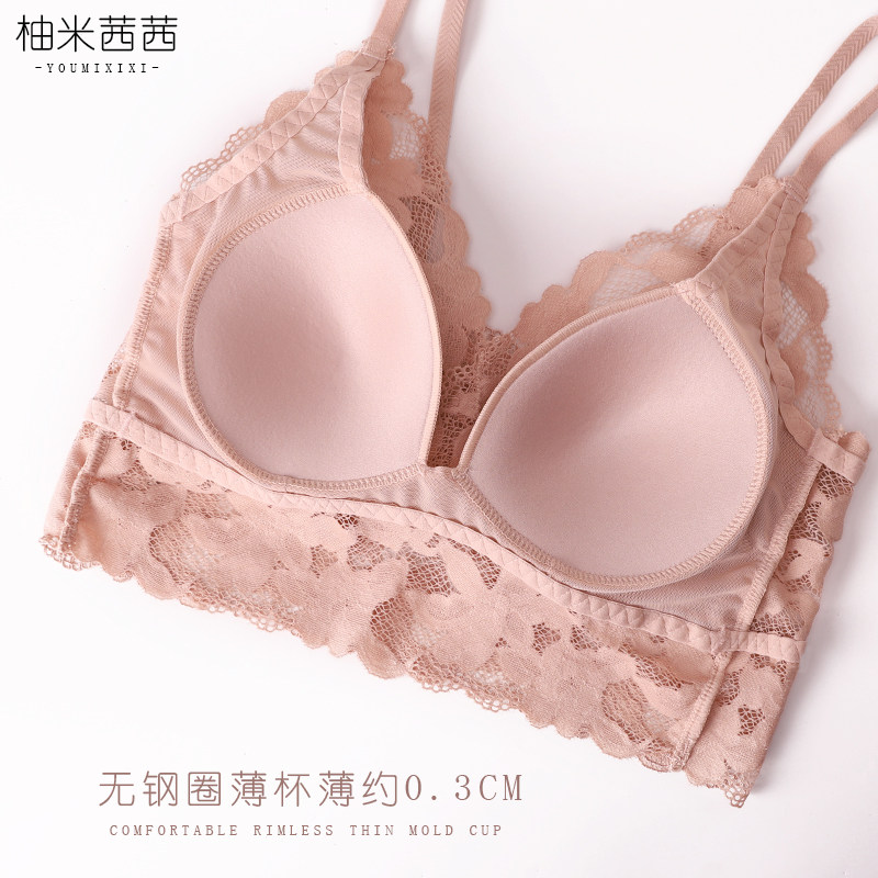 无钢圈背心式一体式吊带美背裹胸罩 柚米茜茜文胸