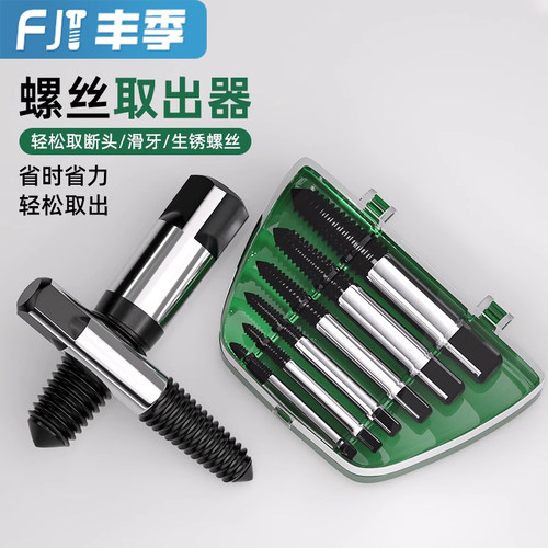 水龙头断丝取出器电热水管断管三角阀螺丝取出器 反牙螺丝锥工具 - 图0