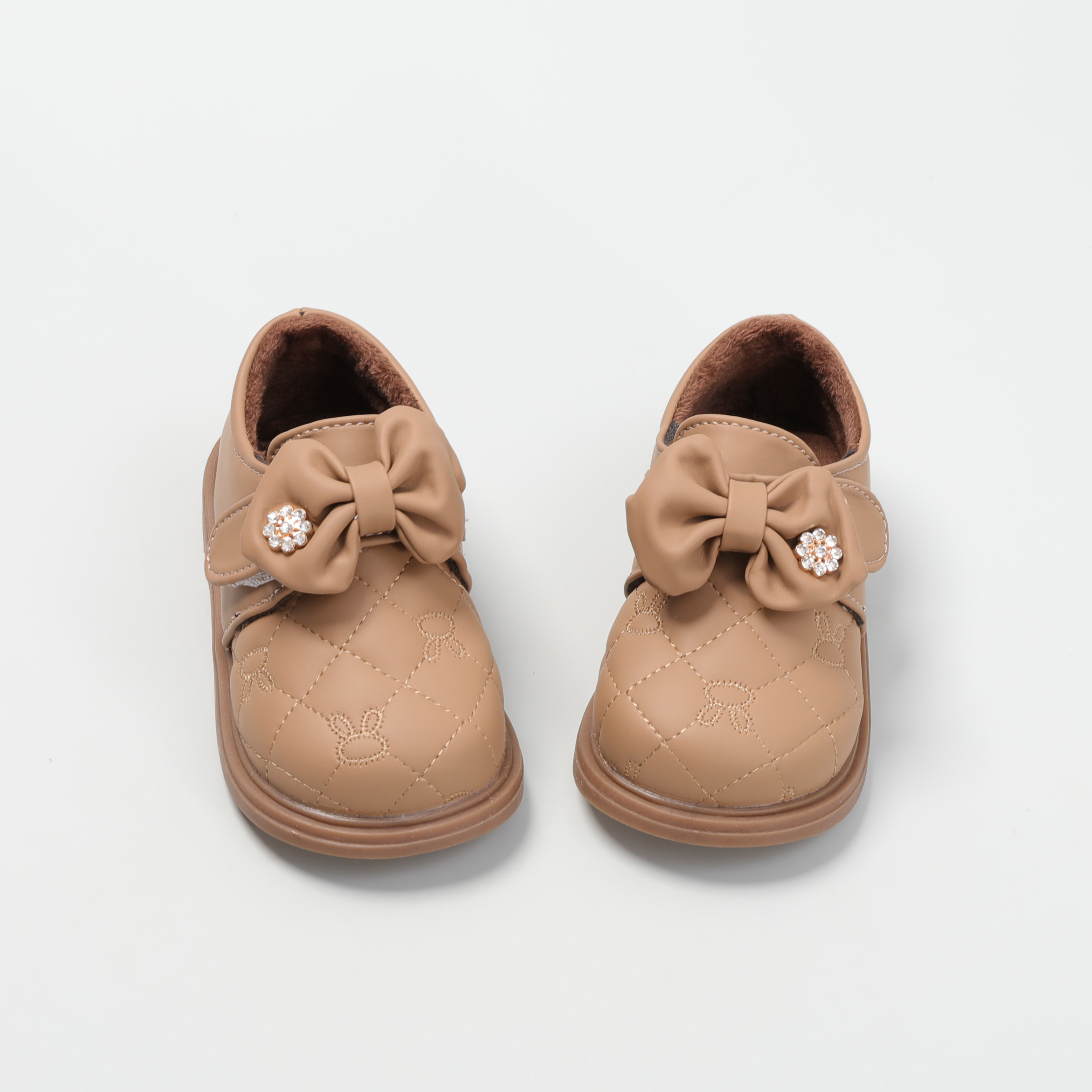 女童蝴蝶结小皮鞋秋冬加绒保暖软底单鞋2025新款浅口百搭公主鞋子,淘宝优惠券,粉丝福利购,淘宝优惠卷