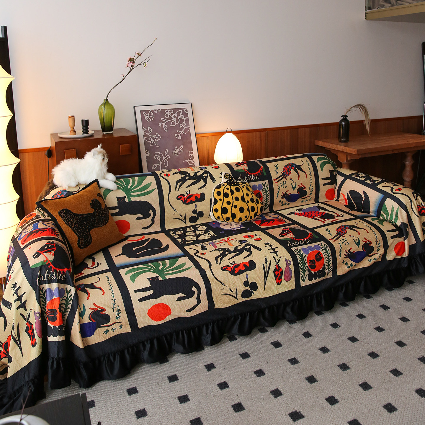 【空气棉】中古沙发盖布2025新款坐垫四季通用轻奢真皮沙发套罩巾