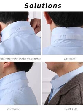 可调整尺寸 Slick Collar 嵌入式衣领项圈男女通用衬衫衣领支撑器