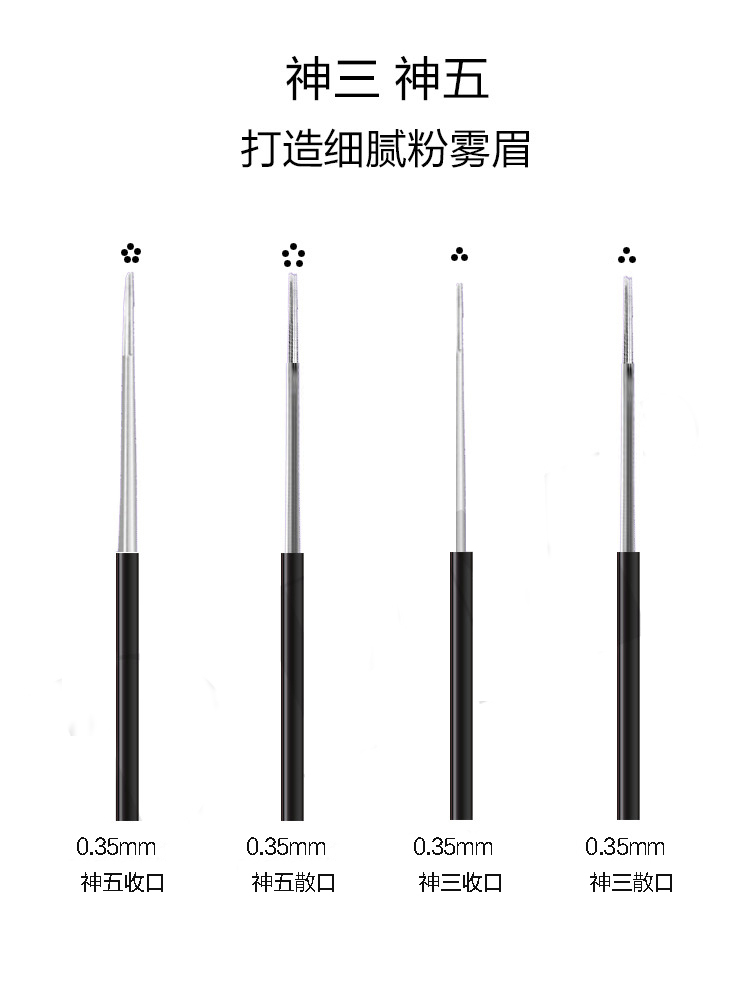 正品DPM纹绣针手工雾眉圆三圆五纹绣针片一次性专用神3 5针打雾针 - 图2