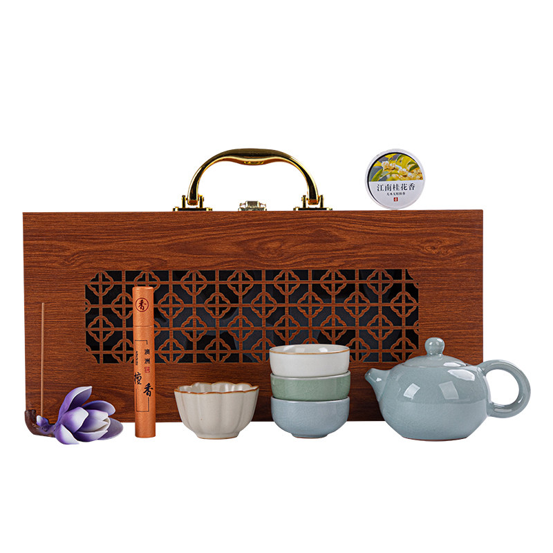轻奢古风茶具套装送客户伴手礼银行商务开业活动实用礼物定制logo,淘宝优惠券,粉丝福利购,淘宝优惠卷