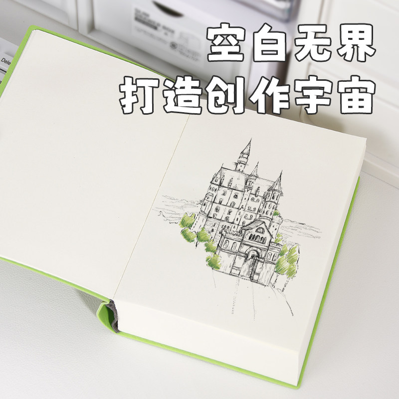 A6超厚720页笔记本高颜值空白本旅游盖章打卡本ins简约奶砖本学生画画草稿本加厚随身日记本记事本手账本,淘宝优惠券,粉丝福利购,淘宝优惠卷