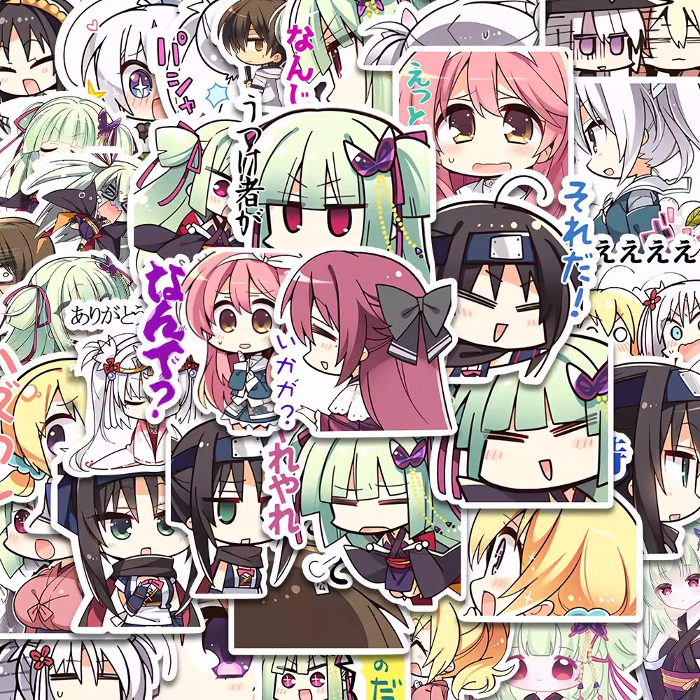 96张千恋万花动漫Q版贴纸二次元可爱卡通桌面手机水杯笔记本防水 - 图2