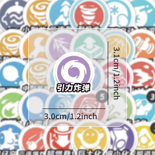 103张蛋仔派对技能图标贴纸卡通表情游戏周边装饰行李箱防水贴画 - 图0