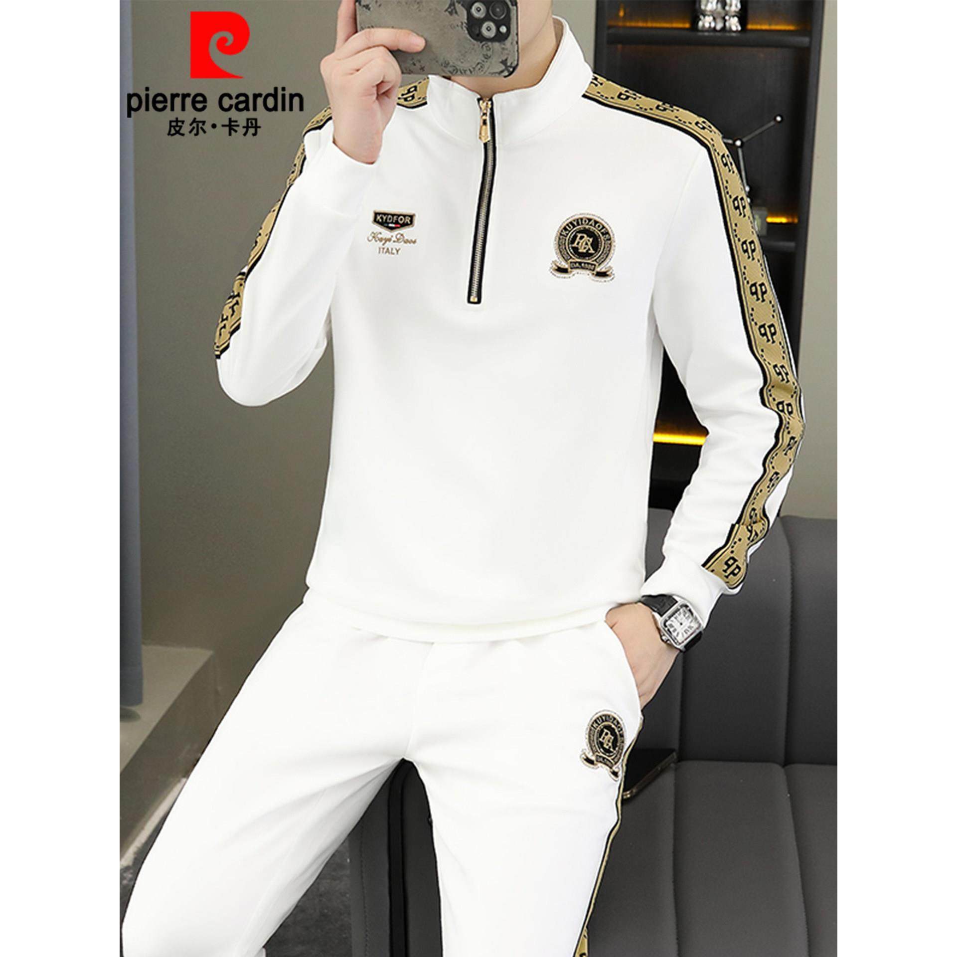 皮尔卡丹欧货休闲运动套装男卫衣秋冬季加绒加厚男装一套搭配帅气,淘宝优惠券,粉丝福利购,淘宝优惠卷