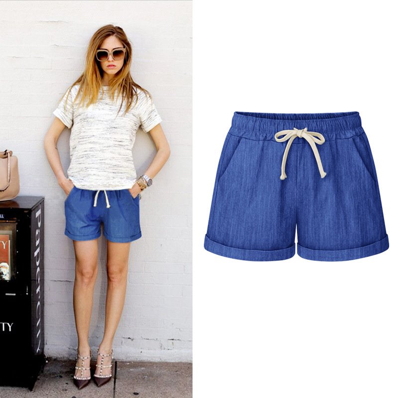 plus size summer fashion casual loose shorts for women短裤女 - 图0