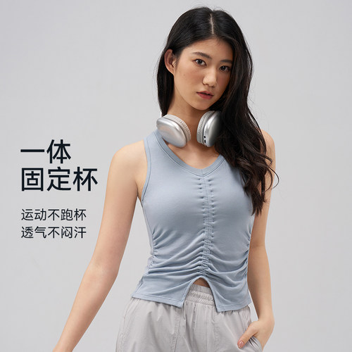 一体式运动背心高强度防震防下垂显瘦女跑步瑜伽服可外穿 - 图0