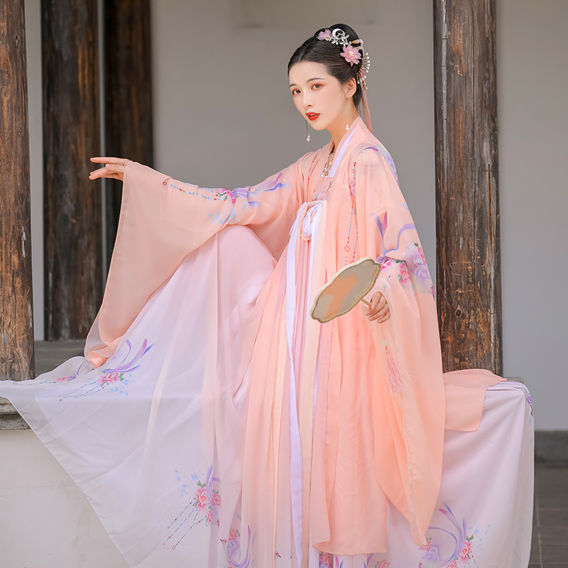 宋制绝美汉服女原创中国风春秋款古装成人仙气飘飘齐腰汉元素襦裙_虎窝淘