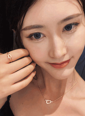 纯银镀18K玫瑰金麻花马蹄