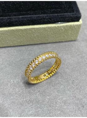 满钻珠戒指纯银镀18k玫瑰