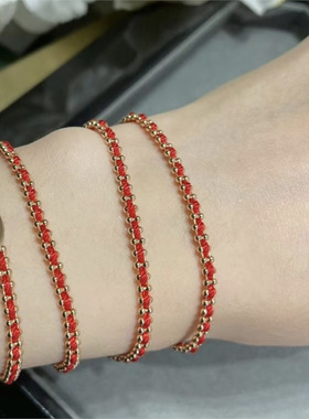 小米珠编织款红绳手链女纯