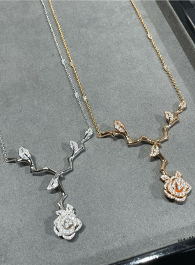 玫瑰花项链女2024新款爆配高级感