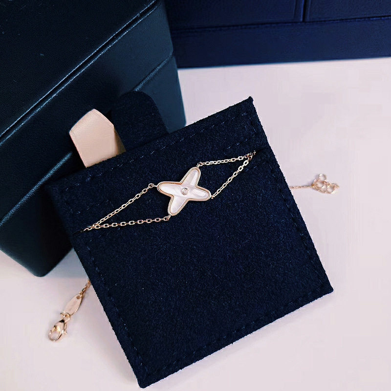 x原创白贝母手链女纯银镀18k玫瑰金饰品双层X型交叉设计轻奢小众,淘宝优惠券,粉丝福利购,淘宝优惠卷