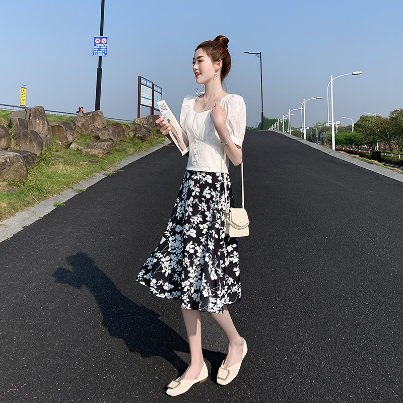 a字夏2022新款夏季雪纺双层半身裙 米魅儿半身裙