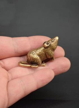 十二生肖铜桌面小摆件风水纯铜十二生肖鼠牛虎兔龙蛇马羊猴鸡狗猪