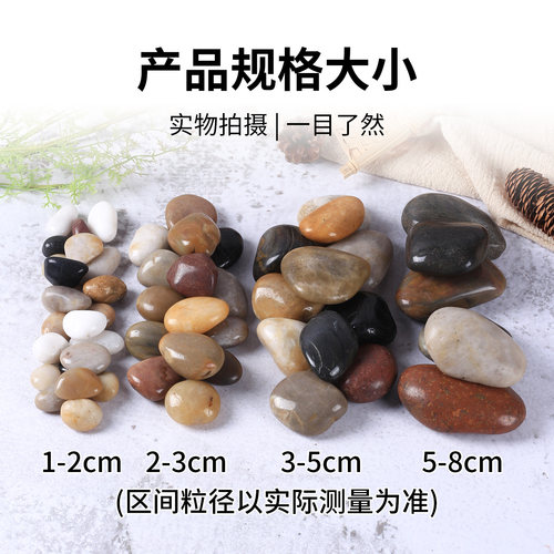 天然鹅卵石批发造景雨花石原石铺地五彩色户外庭院石子园林小石头 - 图2