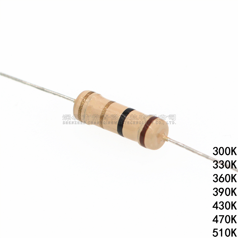 插直碳膜电阻1W 300K/330K/360K/390K/430K/470K/510K/ 直插 5% - 图0